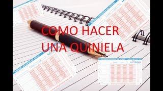 Hacer una quinela [upl. by Nedi]