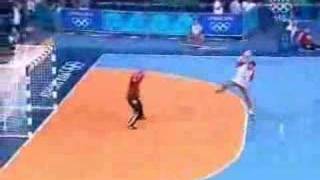 Croatian Handball  Niksa Kaleb amazing goal  Olympics 2004 [upl. by Eiroc]