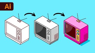 Adobe Illustrator Tutorial  How to Create Flat Design Isometric Art HD [upl. by Llehsar610]