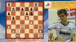 Magnus Carlsen  VPotkin FIDE World Rapid Sicilian [upl. by Odella]