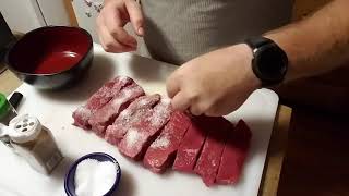 Making biltong for the first time part 1 DIY [upl. by Janela]