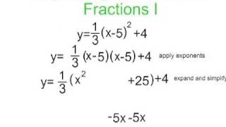 Converting Vertex to Standard Form With Fractions [upl. by Poliard958]