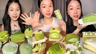 ASMR Mukbang Matcha🍵 Dessert amp Cake 🍰🧁  ASMR Eating Show  asmr mukbang matcha cake dessert [upl. by Ramat]