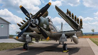 Big Old DOUGLAS SKYRAIDER AIRPLANE ENGINES Cold Startup [upl. by Pontone]