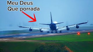 GIGANTE AVIÃO FAZ POUSO DURISSIMO EM CAMPINAS VIRACOPOS PORRADA IMPRESSIONANTE NA PISTA BOEING 747 [upl. by Deborath17]