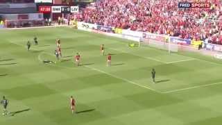 Christian Benteke Scores a Nasty long Volley In Liverpool Debut 2015 [upl. by Dallis374]