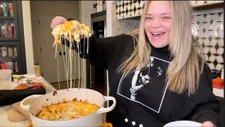 TRYING VIRAL BAKED MAC AND CHEESE RECIPE [upl. by Ahsimed]