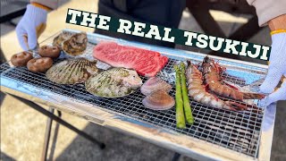 Experience the Real Tsukiji Market  Tokyo Japan [upl. by Enitsud]