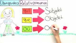 Ein Video zum Üben qui que und où  Französisch  Grammatik [upl. by Stultz]