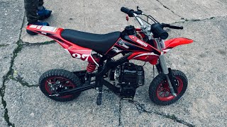 80 cc motorized bicycle vs 40 cc dirtbike [upl. by Eanahc]