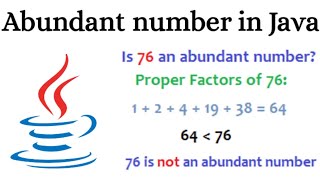 Abundant number program in Java [upl. by Ahsital554]