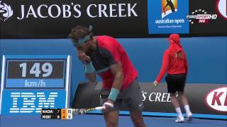 Rafael Nadal Vs Nishikori Australian Open 2014 2 SetSecond Set 720 HD [upl. by Nolyk]