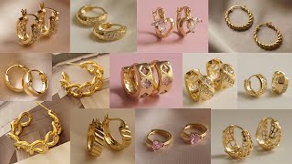 Gold Hoop Earrings Designs 2022 with Weight and price [upl. by Libyc]