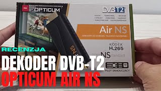 Dekoder Opticum Air NS  recenzja tunera DVBT2 H265 HEVC [upl. by Adnamma647]