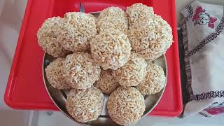 bihuspecialrecipe murmure bihufestival bihularupittha homemadesweetrecipe  Muri kae Laddu [upl. by Melentha]