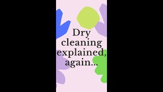 Dry Cleaning Explained by a Dry Cleaner cleaning drycleaning explained [upl. by Eimareg]