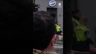 Tram crashes into store in Oslo Norway injuring 4  ABC News [upl. by Swithin]