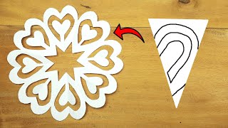 Paper Cutting Snowflake For Christmas  DIY Paper Christmas Decorations  Easy Paper Crafts [upl. by Forester]