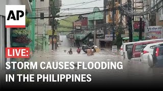 LIVE Slowmoving storm causes flooding in the Philippines [upl. by Shina]