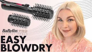 15 min Blowdry using the BaBylissPro Rotating Hot Air Brush  REVIEW [upl. by Kristel]