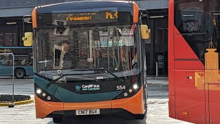 Buses in Cardiff Bus Interchange 310824 [upl. by Palermo]