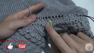 Acabamento Decote V com Double knitting  Tricô [upl. by Htor767]