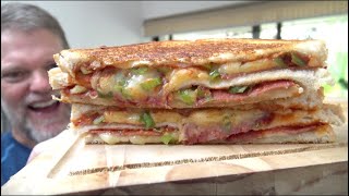 Triple Decker Pepperoni Pizza Toasted Sandwich [upl. by Ayouqes]