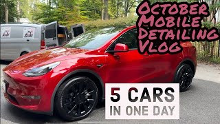 October Mobile Detailing Vlog 5 cars in one day [upl. by Lerej65]