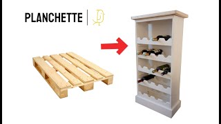 Comment faire un meuble porte bouteilles en palette Projet du dimanche 6 [upl. by Ltney]