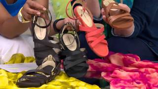 Isaac Mizrahi Live Leather Gladiator Sandals with Rachel Boesing [upl. by Xonel704]