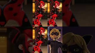 Ladybug x Cat noir x Shadybug x Clawnoir miraculous shorts youtubeshorts [upl. by Aleunam284]