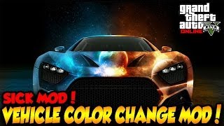 GTA 5 ONLINE VEHICLE PAINT COLOR CHANGE MOD GTA 5 MODS CHANGE PAINT INSTANTLY [upl. by Lednew93]