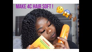 WASHING NATURAL 4C HAIR WITH AFRICAN BLACK SOAP [upl. by Bennink]