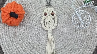 macrame owl keychain tutorial [upl. by Nivart]