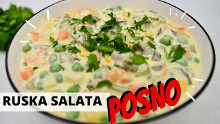 Novogodišnja trpeza  POSNA Ruska Salata  Russian salad [upl. by Nnylav]