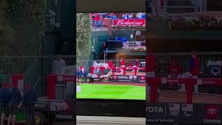 Phillies Fan Falls Into Bullpen On Live Television shorts [upl. by Ndnarb]