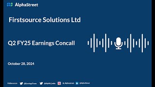 Firstsource Solutions Ltd Q2 FY202425 Earnings Conference Call [upl. by Riane]