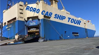 Roro Ship car vessel tour and walk around inside a Glovis roro ship car supply chain Felicity Ace [upl. by Ibba120]