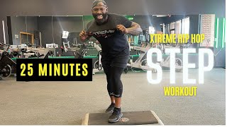 25 Minute Cardio Step Aerobics  INTERMEDIATE STEP CARDIO AT HOME [upl. by Jeggar]