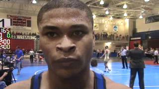 DIV II TJ Hepburn UNKearney after 157 lbs semifinal win [upl. by Keheley]