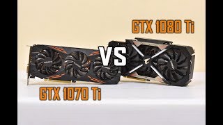 GIGABYTE GTX 1070 Ti Gaming 8G vs GTX 1080 Ti AORUS [upl. by Drwde]