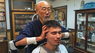 💈ASMR Japanese Veteran Barber Did Traditional Haircut Head Shampoo amp Massage  Yamaguchi Barber [upl. by Sirrot]