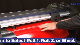 When to select Roll 1 Roll 2 or Sheet on the Graphtec FC8600 [upl. by Frere494]