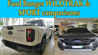 2024 FORD RANGER WILDTRAK 4X2 and SPORT 4X2 COMPARISON EXTERNAL [upl. by Nekal506]