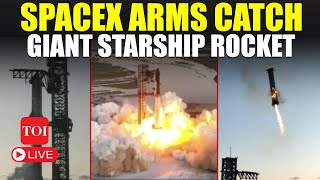 LIVE I SpaceX Flight 5 Rocket Launch Catches Giant Starship Booster [upl. by Noivert]