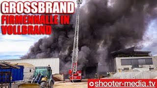 🔥🔥 GROSSBRAND einer FIRMENHALLE 🔥🔥  Großeinsatz für die Feuerwehren   LUF [upl. by Namara]