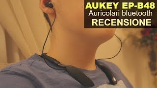 Auricolari bluetooth con riduzione attiva del rumore Recensione Aukey EPB48 [upl. by Zakarias]