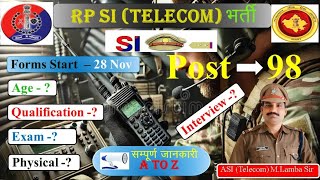 Rajasthan Police Sub Inspector Telecom New Vacancy 2024 राजस्थान पुलिस सब इंस्पेक्टर दूरसंचार2024 [upl. by Soalokin]