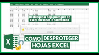 COMO DESPROTEGER UNA HOJA DE EXCEL SIN SABER LA CONTRASEÑA [upl. by Kezer]