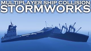 Multiplayer Ship Collision  Stormworks Build and Rescue [upl. by Ahsemak164]